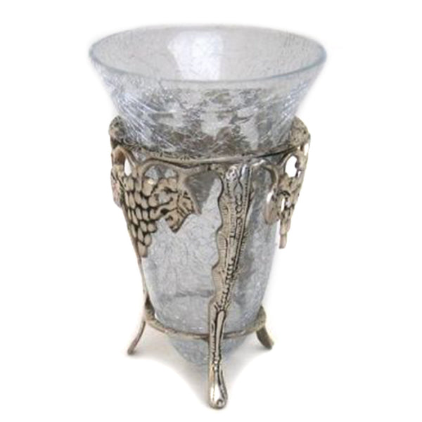 SP 2405 - Brass Grape Stand With Crackle Glass Bowl