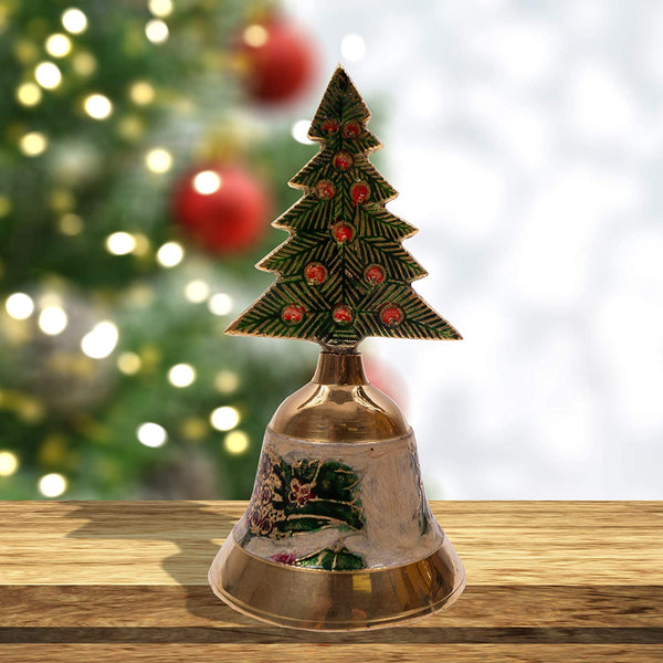 BR 31336 - Brass Christmas Tree Hand Bell, 6"