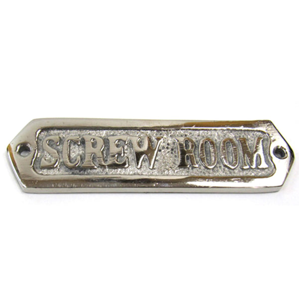 AL 48237 - Chrome Plated Sign "SCREW ROOM"