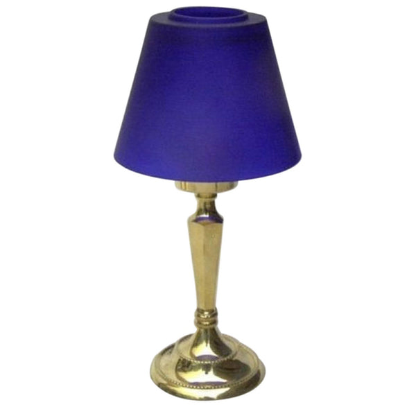 BR 21072 - Solid Brass Candle Lamp 12" Glass w/ Shade