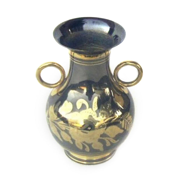 BR 21462 - Solid Brass Vase, 7" w/ 2 handles, C/BX