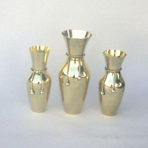 BR 2176 - Solid Brass Vase Set with Tie Rope
