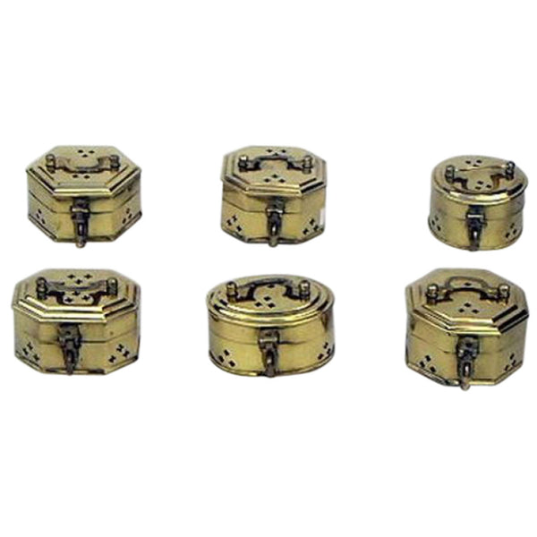 BR 2317 - Brass Cricket Boxes, Set of Six
