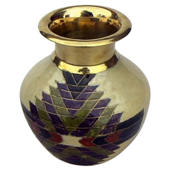 BR 2572 - Solid Brass Aztec Vase 6"