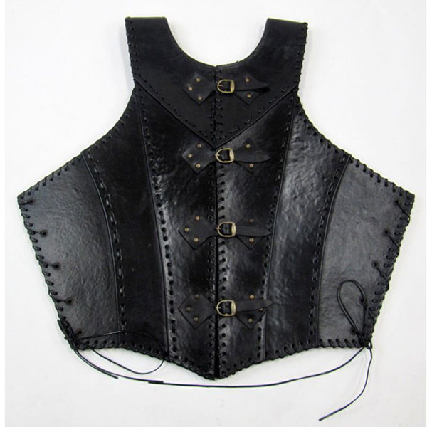 IR 807238 Black Faux Leather Armor Jacket Vest