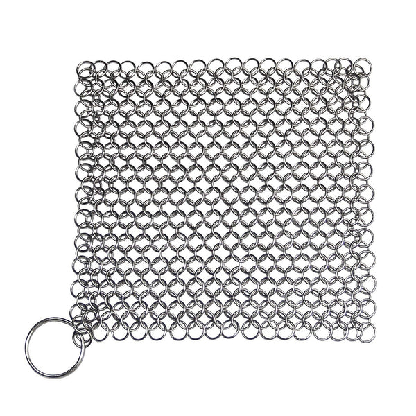 IR 80815 - Stainless Steel Chainmail Scrubber (Cast Iron Cleaner) 8" X 6"