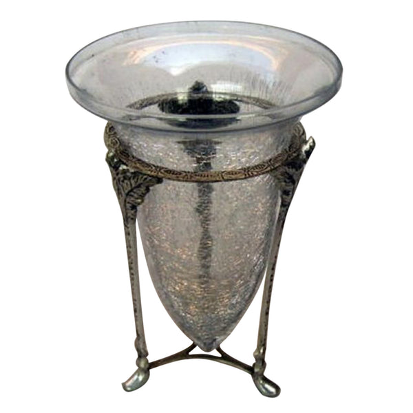 SP 2409 - Leaf Stand With Crackled Glass