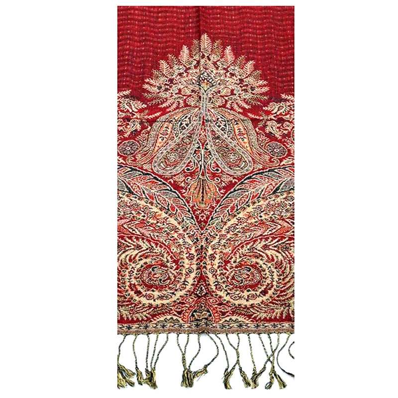 14104 - Pashmina Shawl Maroon Paisley