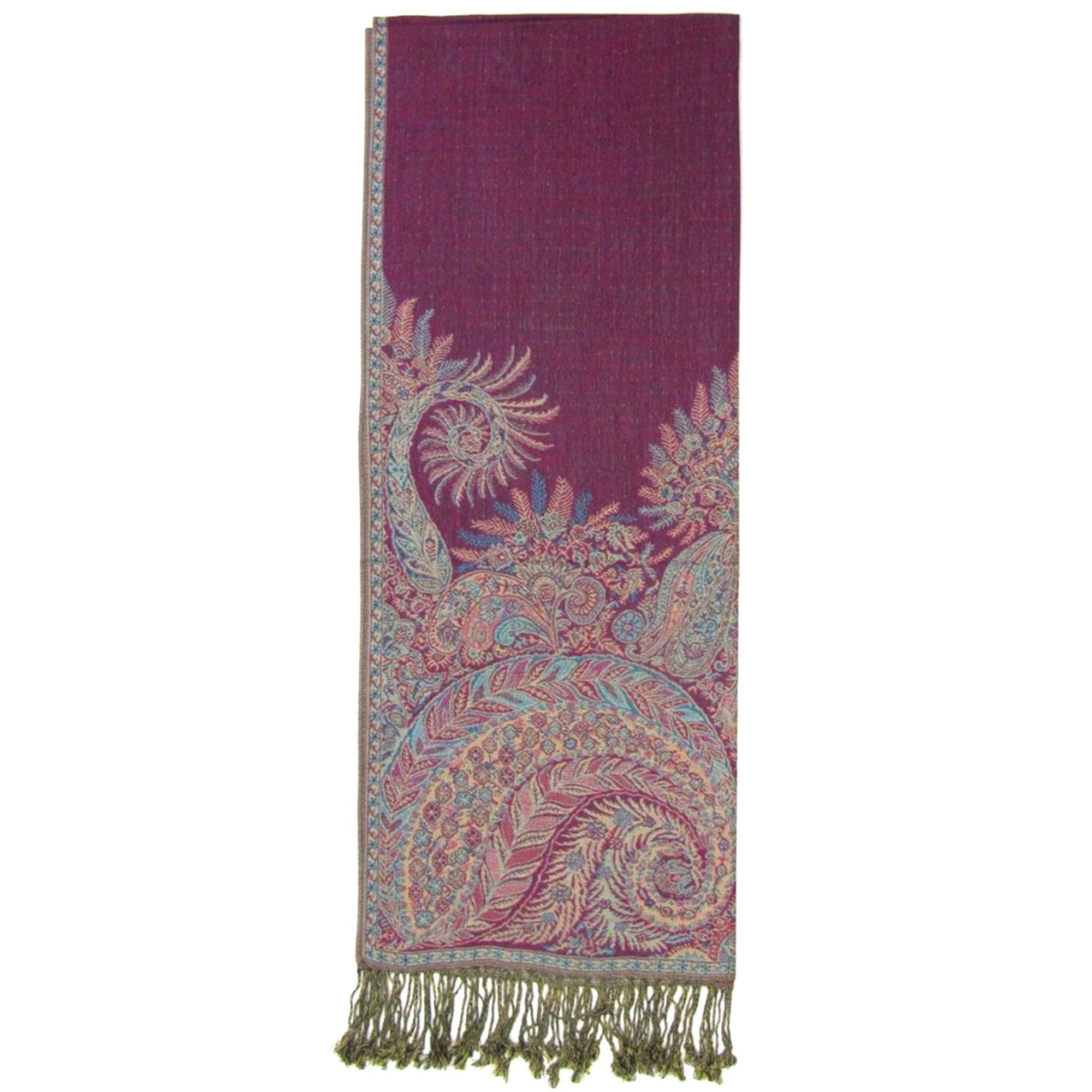 14106 - Pashmina Shawl Purple/Blue Paisley