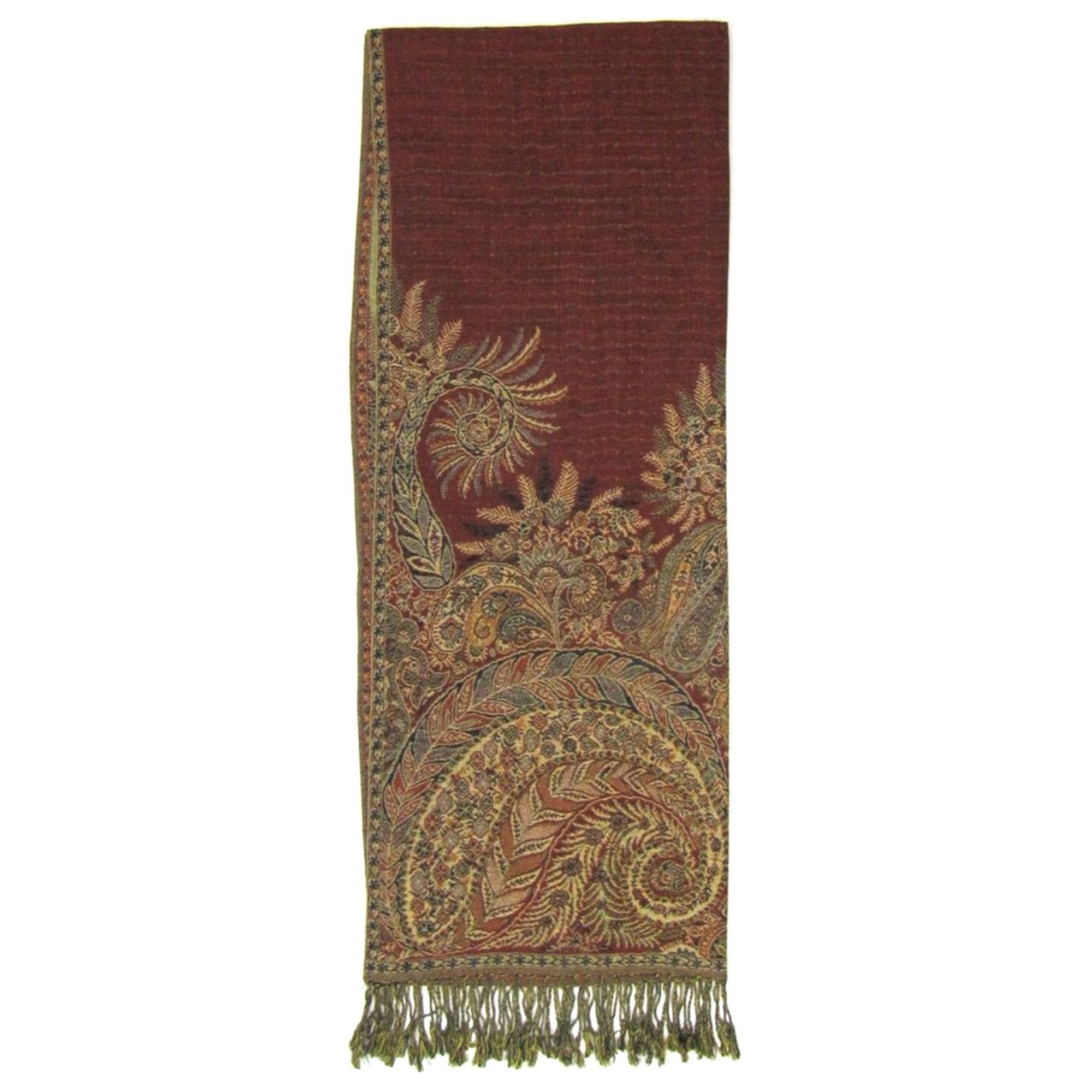 14117 - Pashmina Shawl Auburn Paisley 27x28"