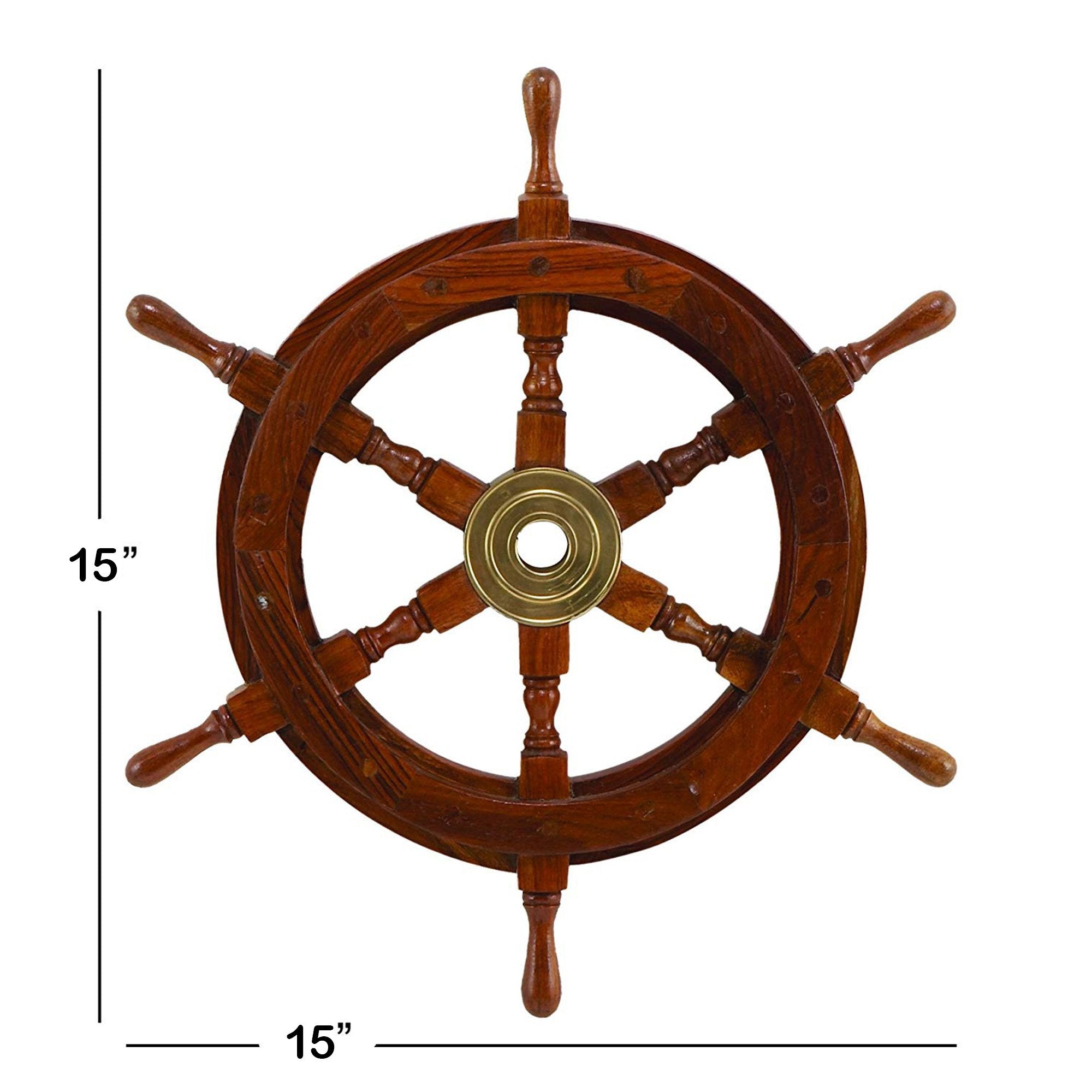 SH 8761 - Wooden Ship Wheel 15"