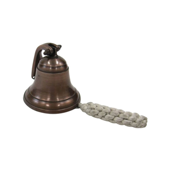 AL 1843B - Antique Bronze Aluminum Ship Bell with Rope, 4"