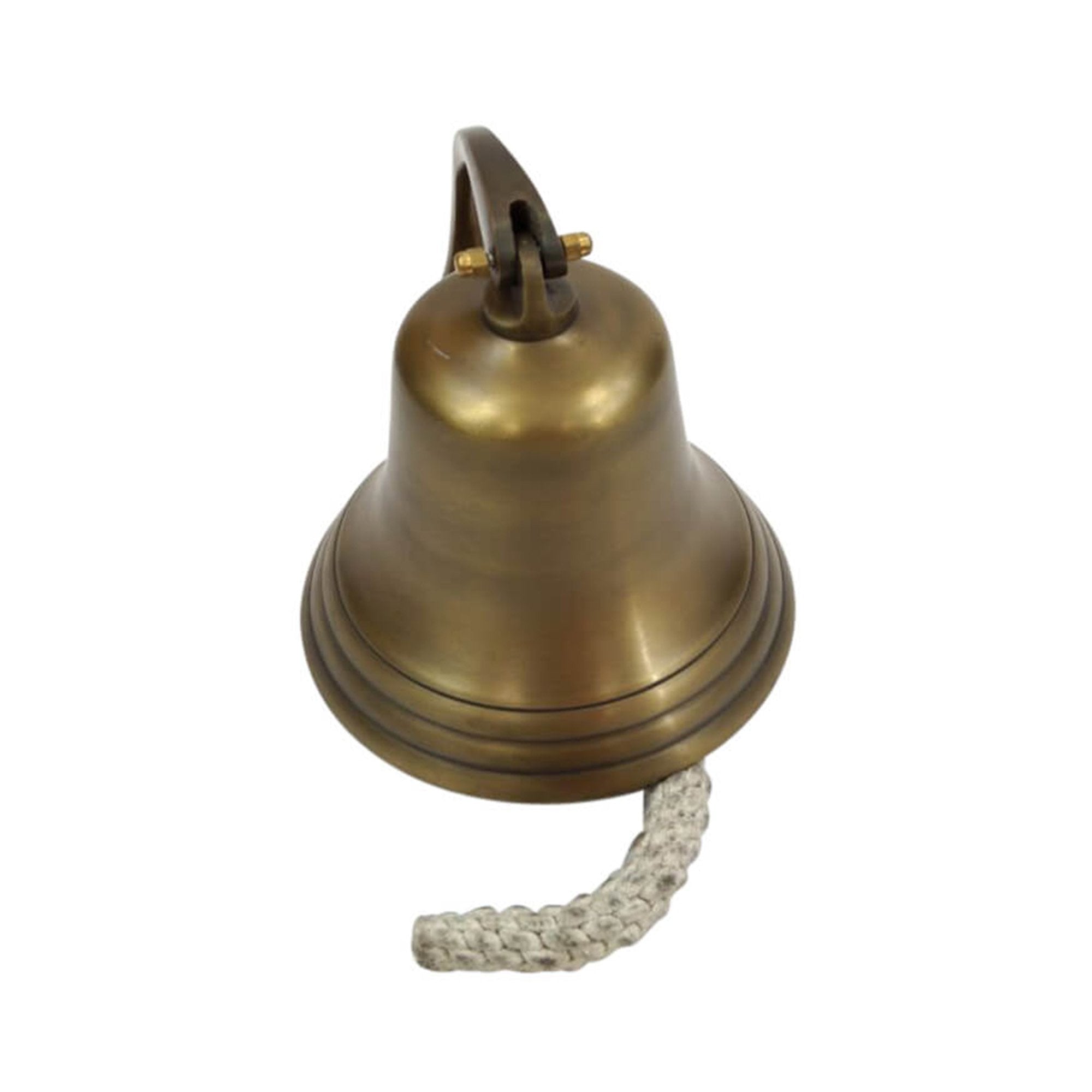 AL 1845B - Antique Bronze Aluminum Ship Bell with Rope, 7"