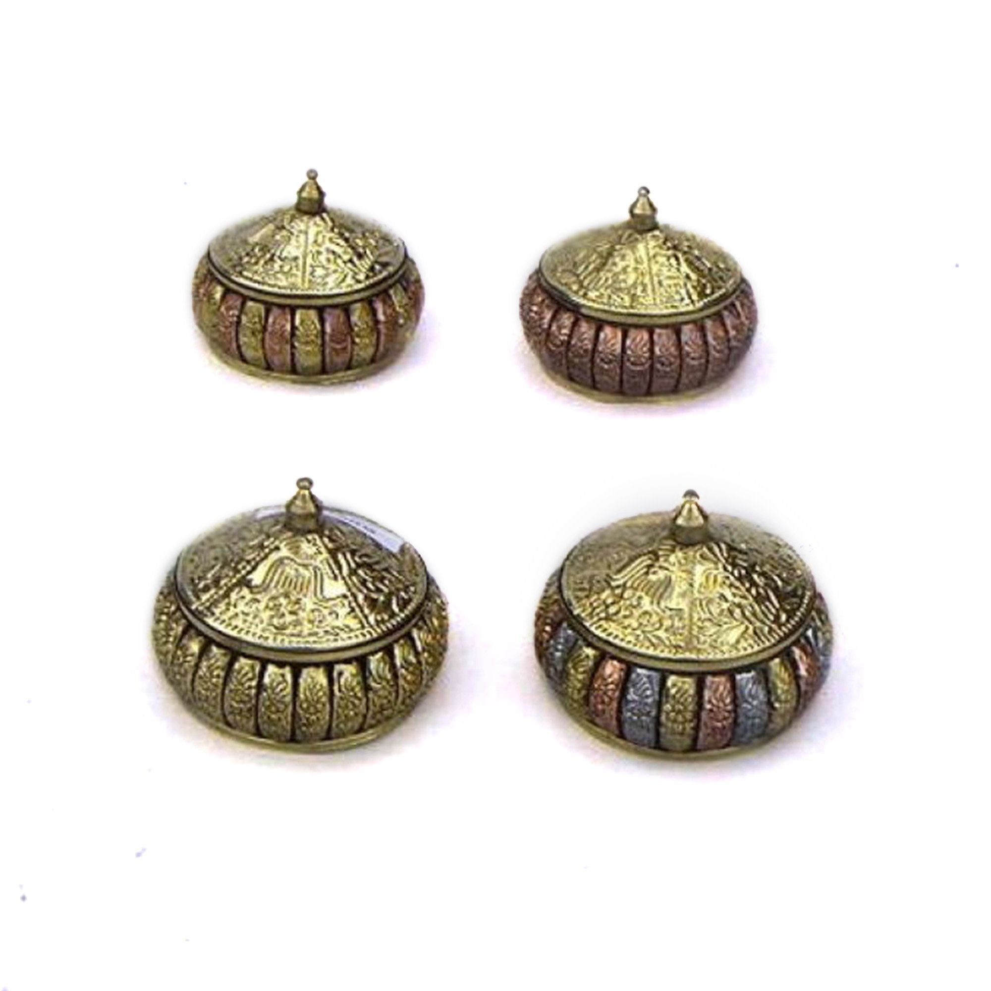 BR 6402 - Solid Brass Tricolor Box Set/4, 3"