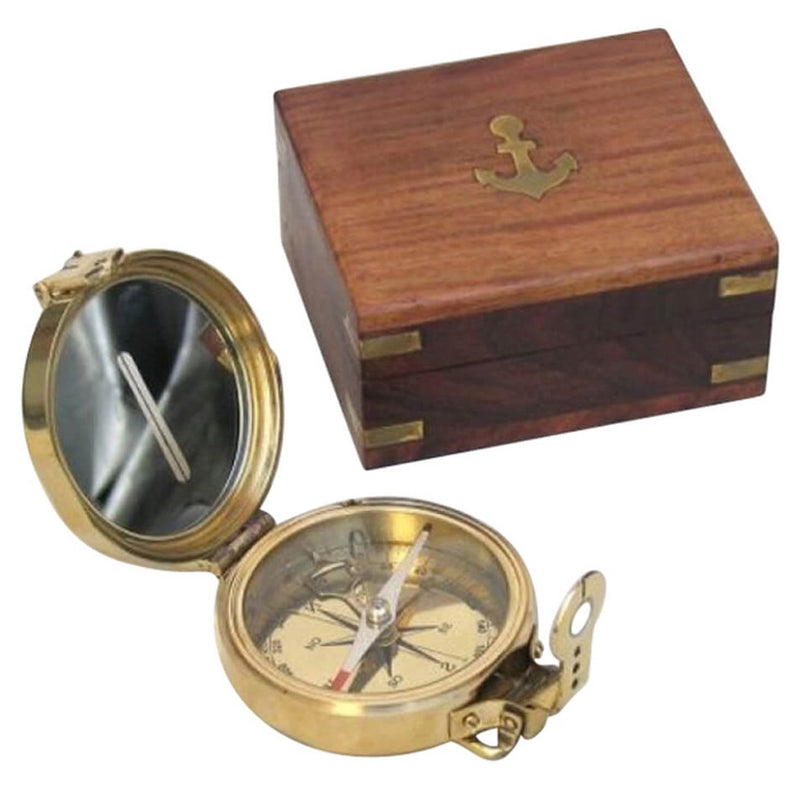 Clinometer Compass, Wood Box