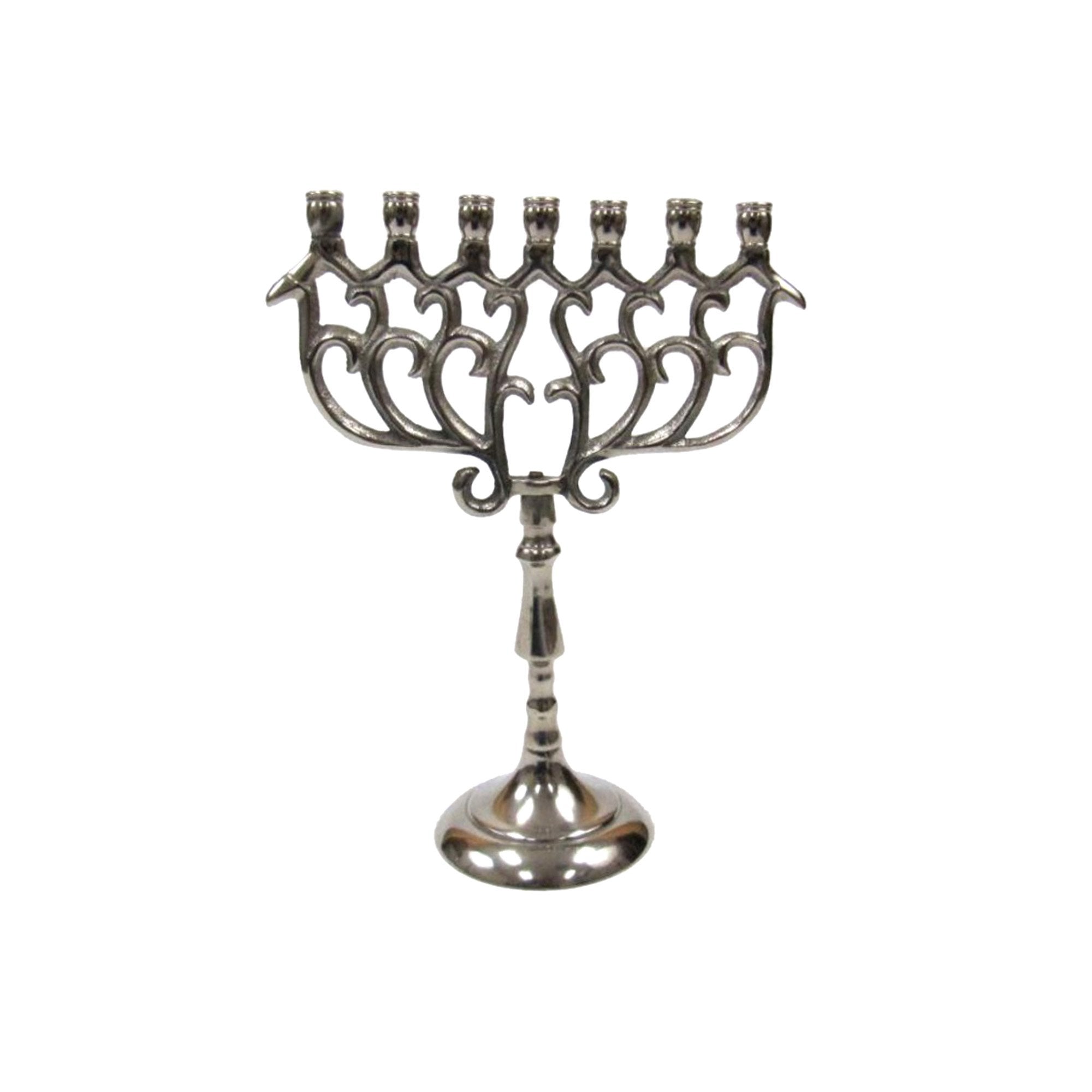 AL 2291 - Aluminum 7-Branch Temple Menorah, 9.5"
