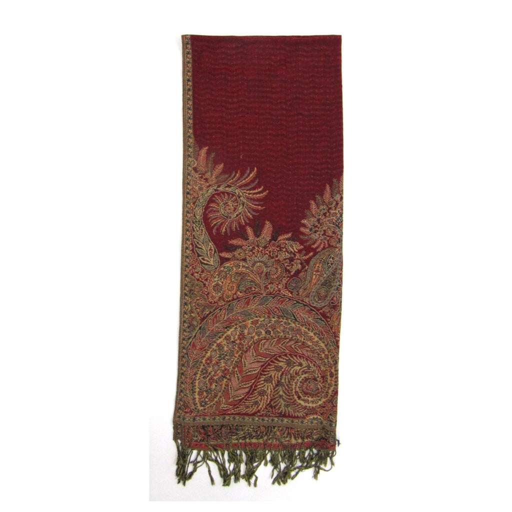14104 - Pashmina Shawl Maroon Paisley
