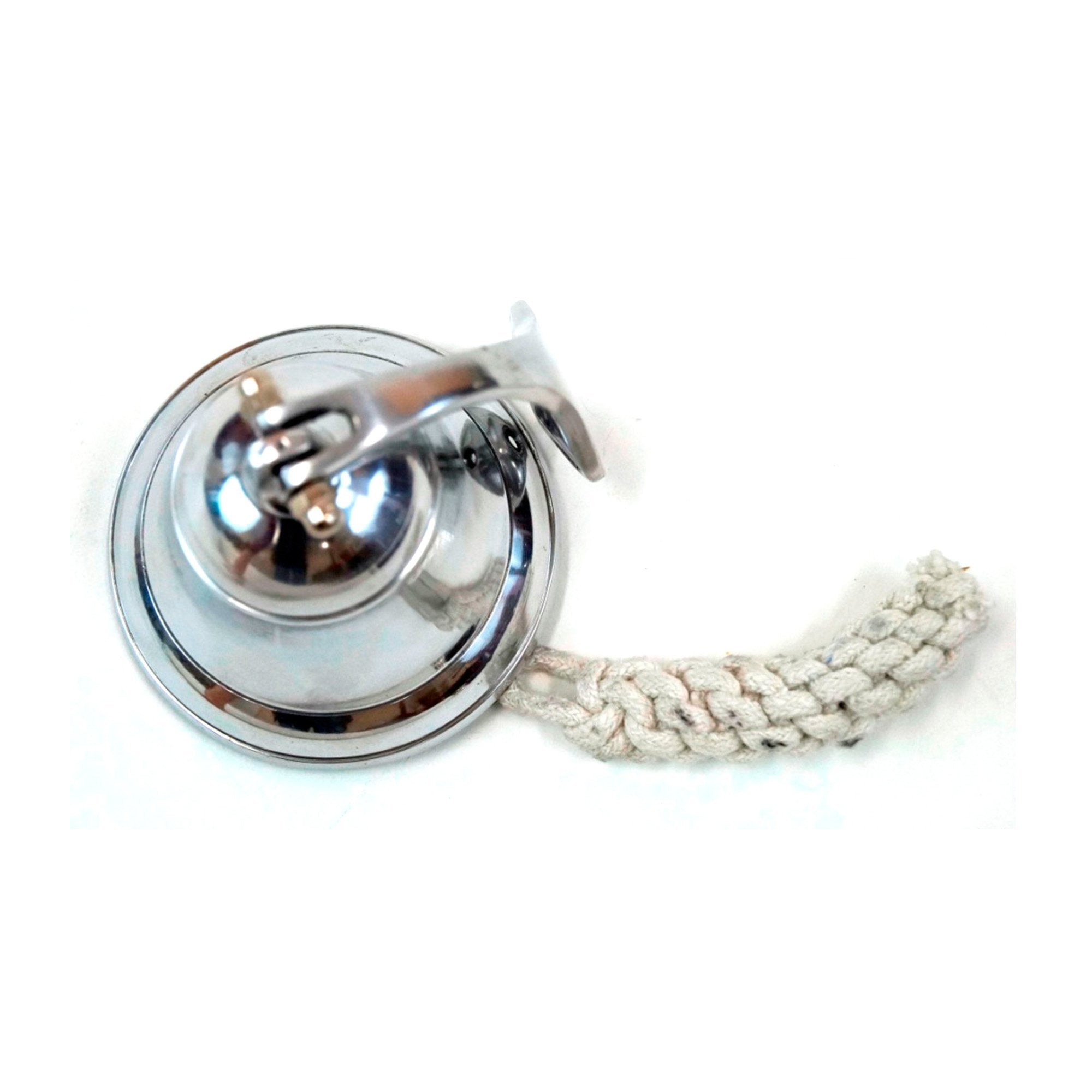 AL 18430 - Chrome Finish Aluminum Ship Bell with Rope, 3.5"
