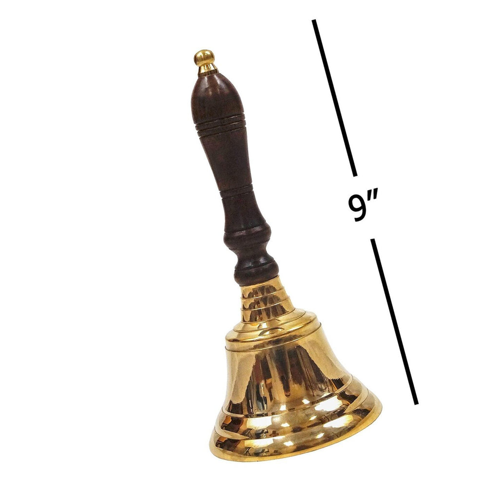 BR 72893 - Brass School Bell, Wooden Handle