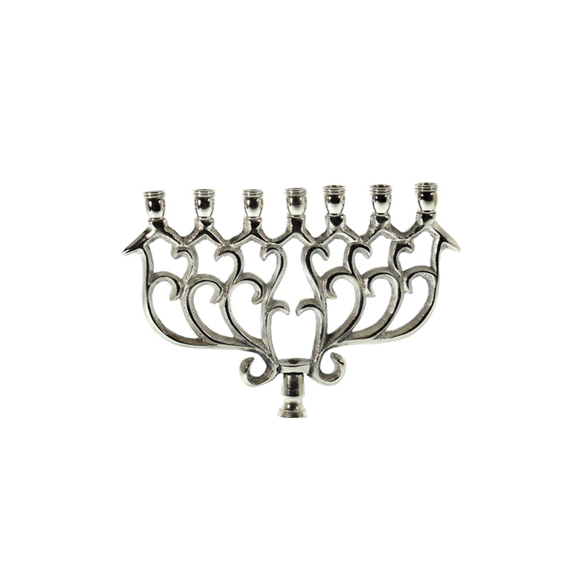 AL 2291 - Aluminum 7-Branch Temple Menorah, 9.5"