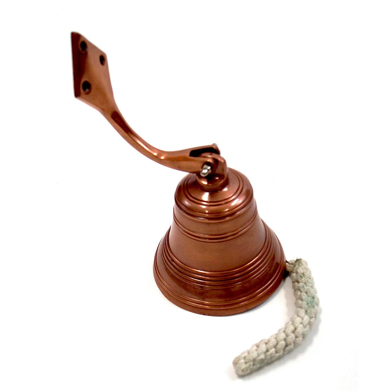 AL 1844CO - Copper Aluminum Ship Bell with Rope, 6"
