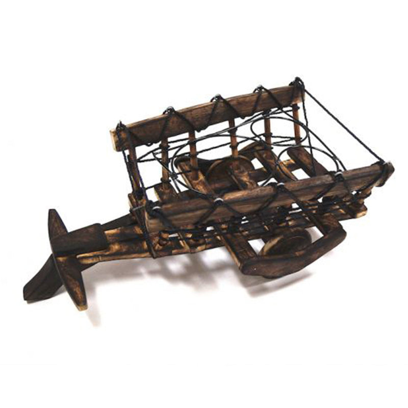 SH 20401 - Pioneers Wooden Buffalo Cart Wine Service Tray