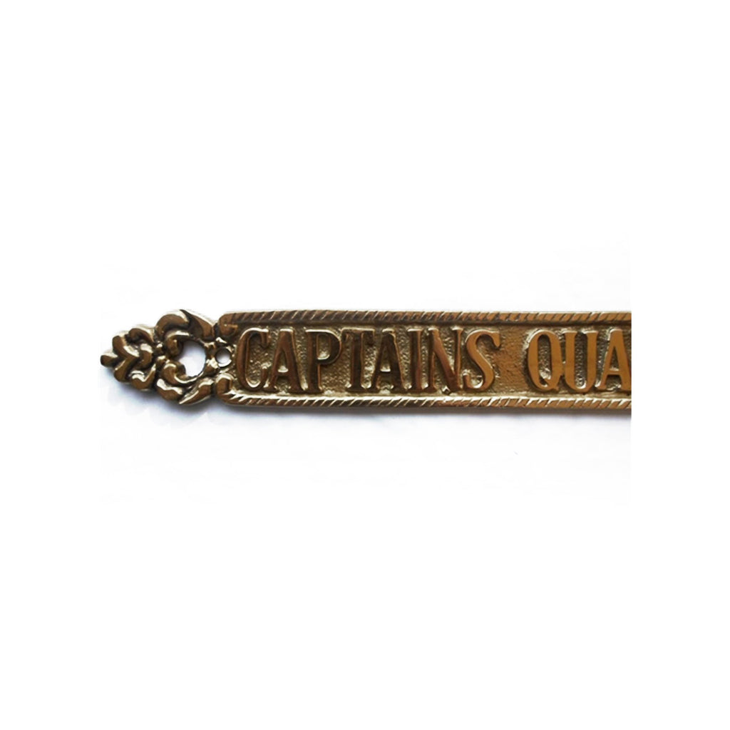BR 48231 - Solid Brass Door Sign, "CAPTAIN'S QUARTERS" 12"