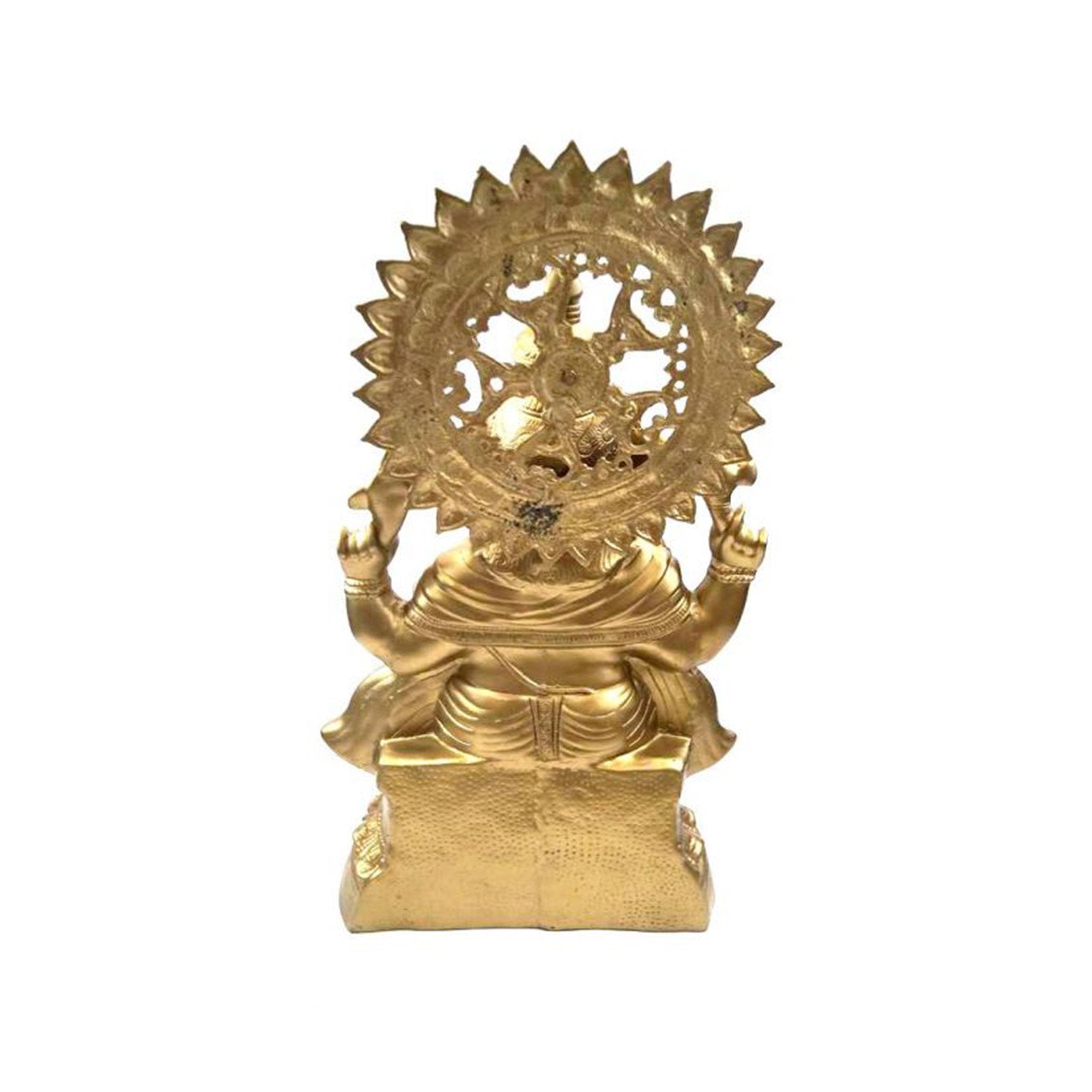 AL 50134B - Aluminum Ganesh Statue (Brass Finish)