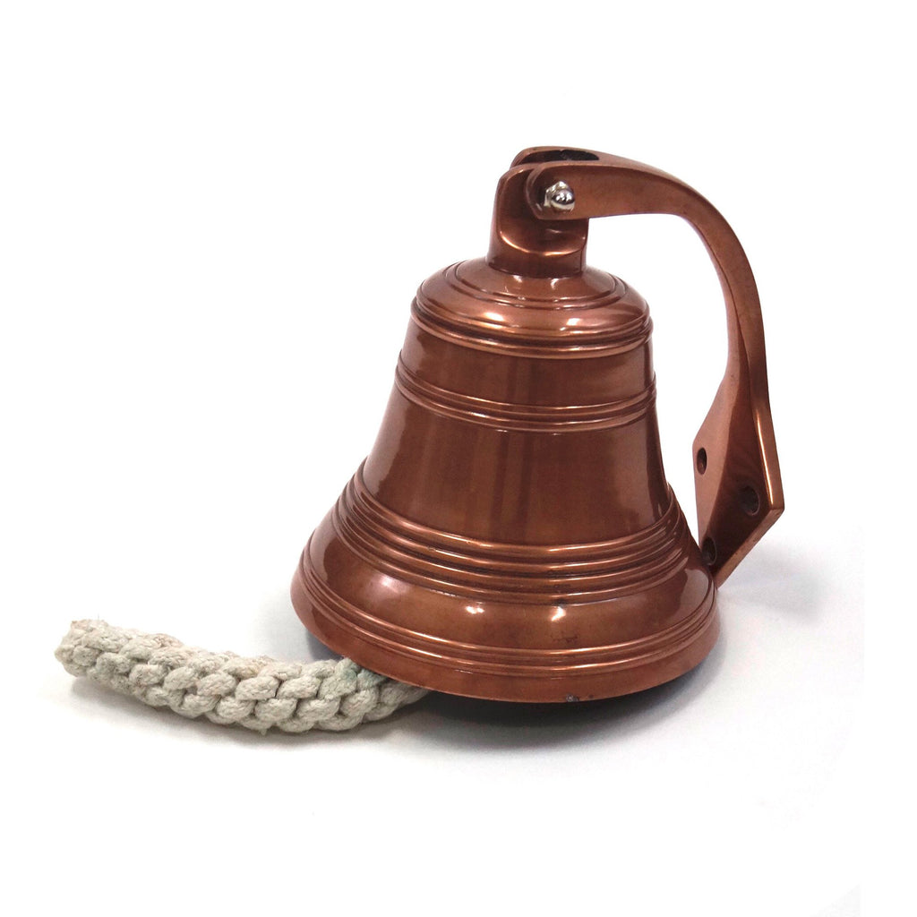 AL 1844CO - Copper Aluminum Ship Bell with Rope, 6"