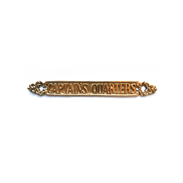 BR 48231 - Solid Brass Door Sign, "CAPTAIN'S QUARTERS" 12"
