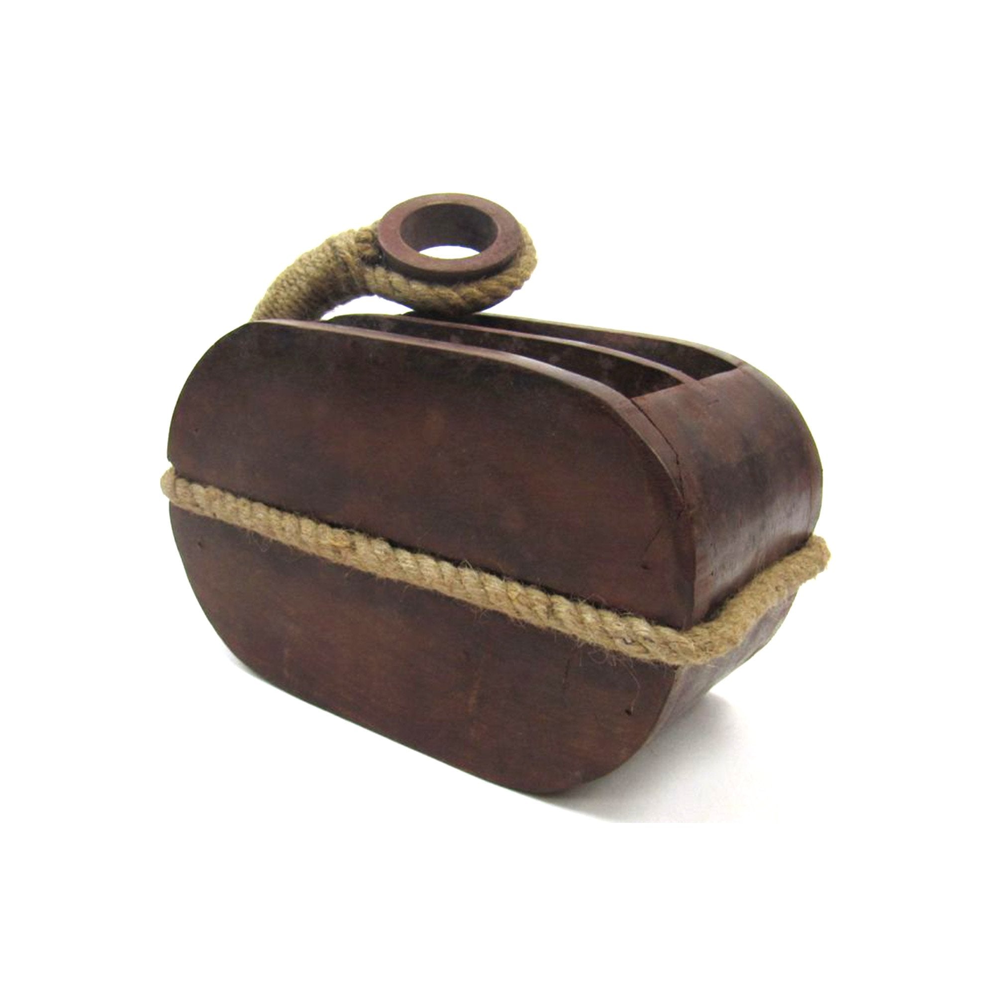 SH 48451 - Wooden Pulley Block Tackle Double Wheel