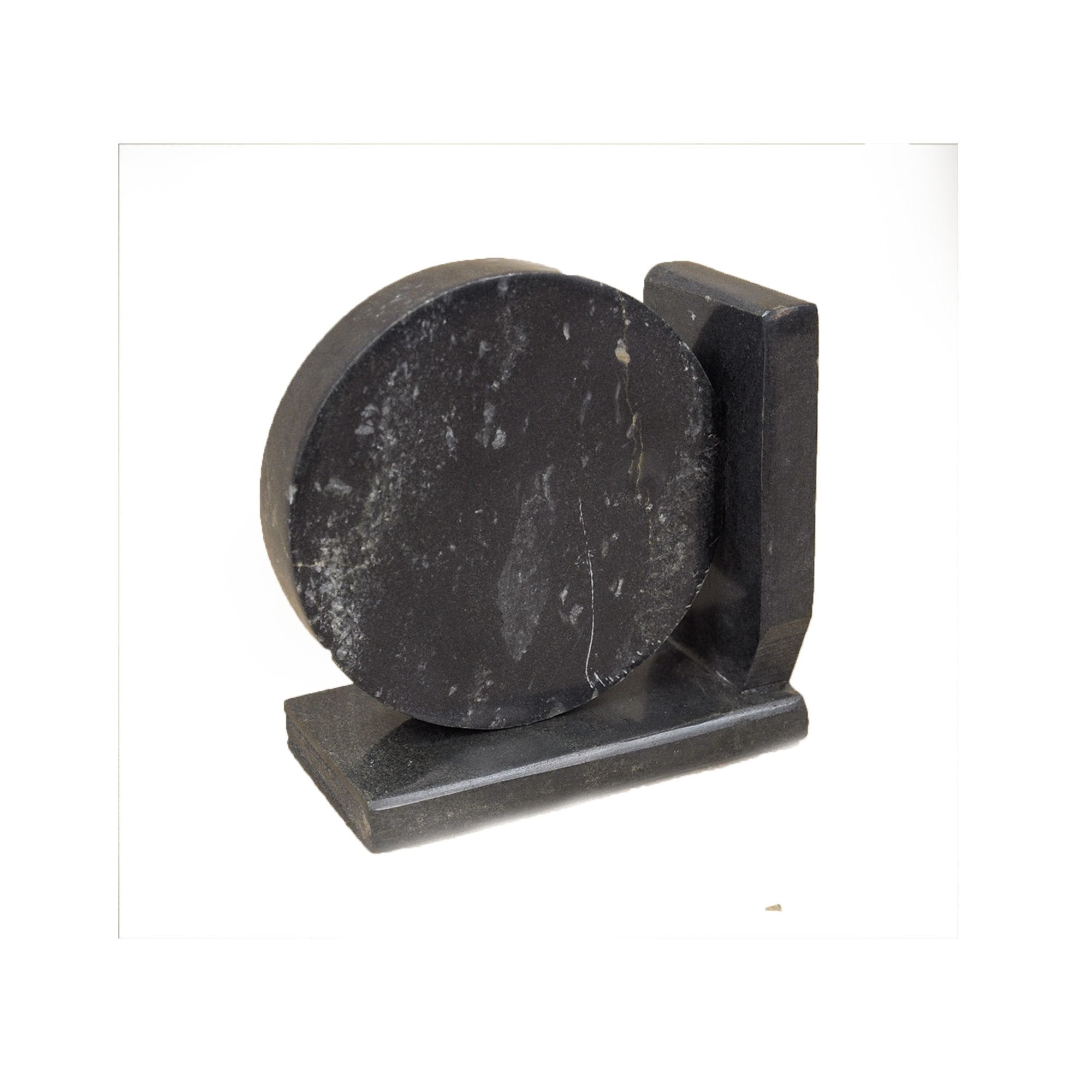 SS 12140 - Soapstone Bookend Pair, Black Cross (462VAB) 4.5"