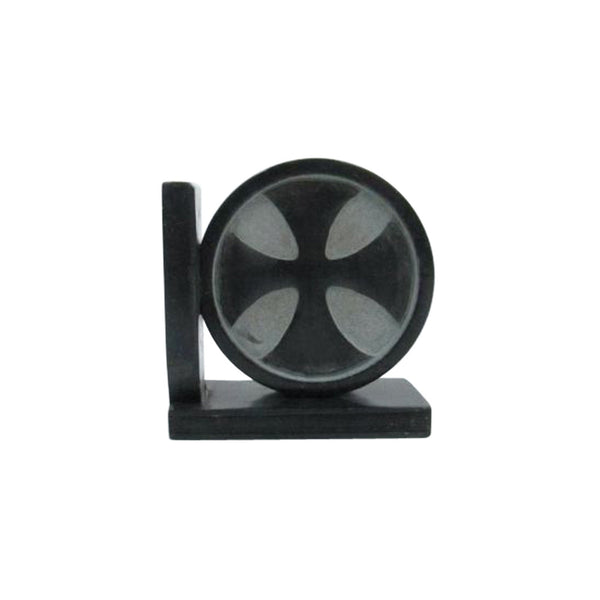 SS 12140 - Soapstone Bookend Pair, Black Cross (462VAB) 4.5"