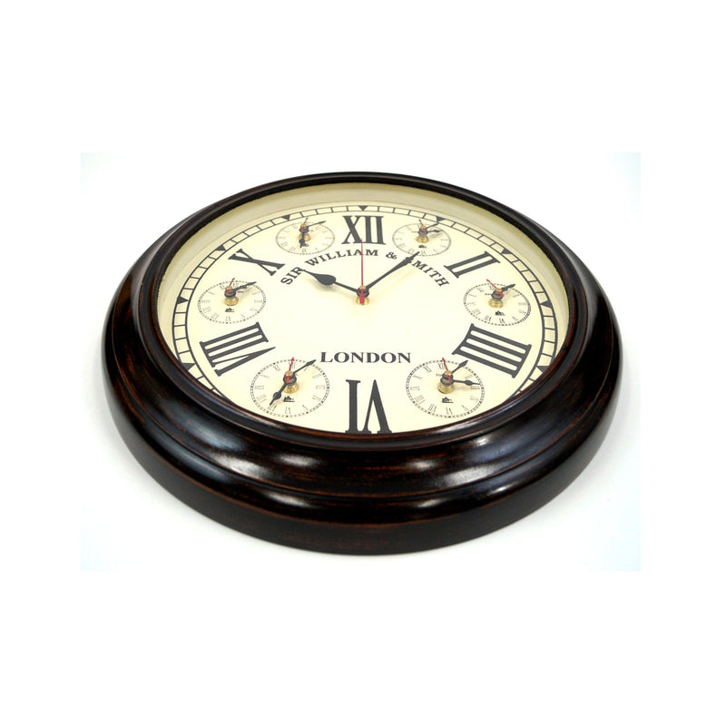 SH 4878 - Marine Clock 16" - 7 World Time Replica