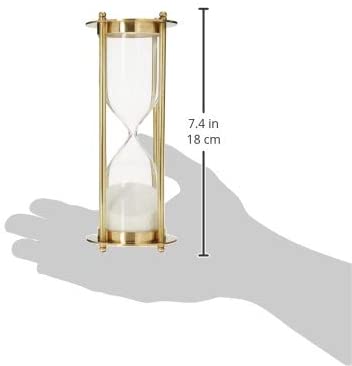 Brass Hourglass Sand Timer, 6.875"H