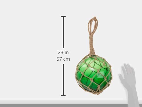 MR 4799G - Glass & Rope Fishing Float, 4" Green