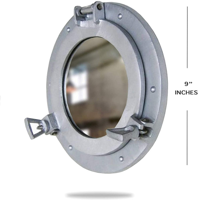 AL 4859 - Aluminum Porthole with Mirror,9"
