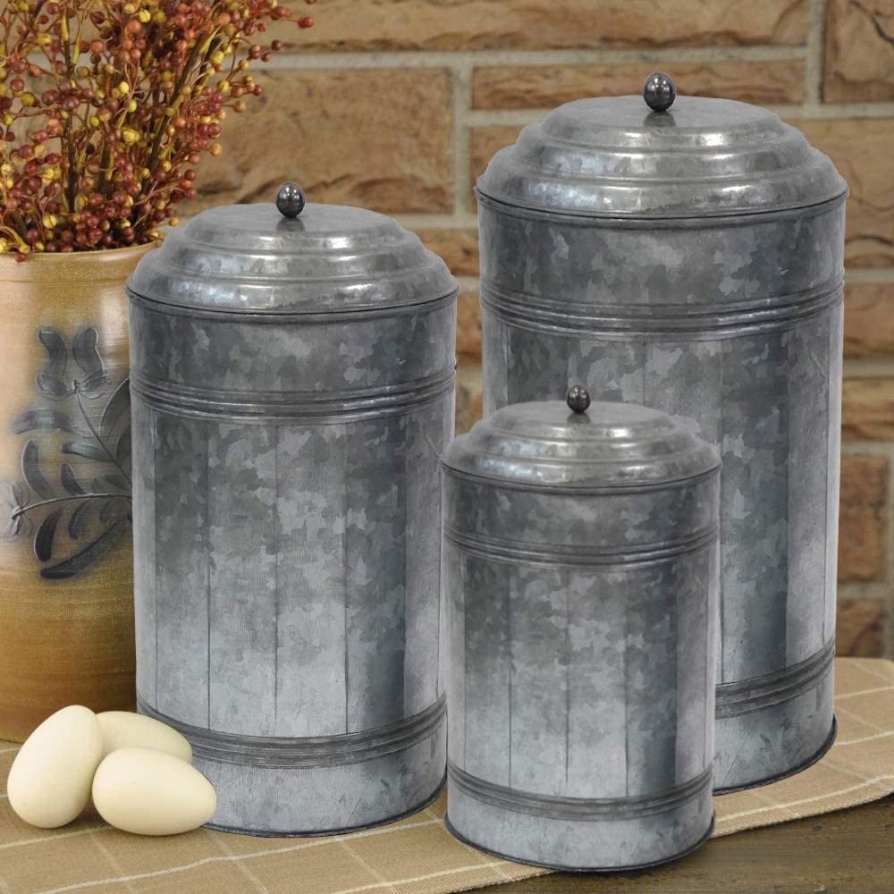 IR 23257 - Galvanized Canister Set of 3