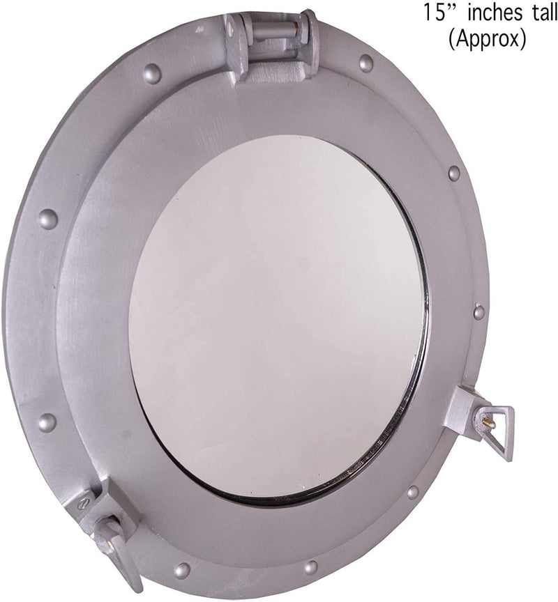 AL 4861 - Aluminum Porthole with Mirror, 15"