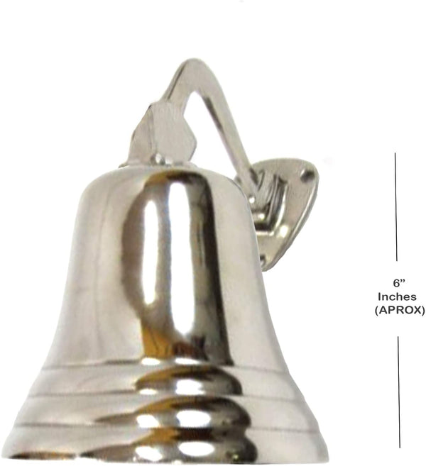 AL 18440A - Polished Aluminum Ship Bell with Rope, 5"
