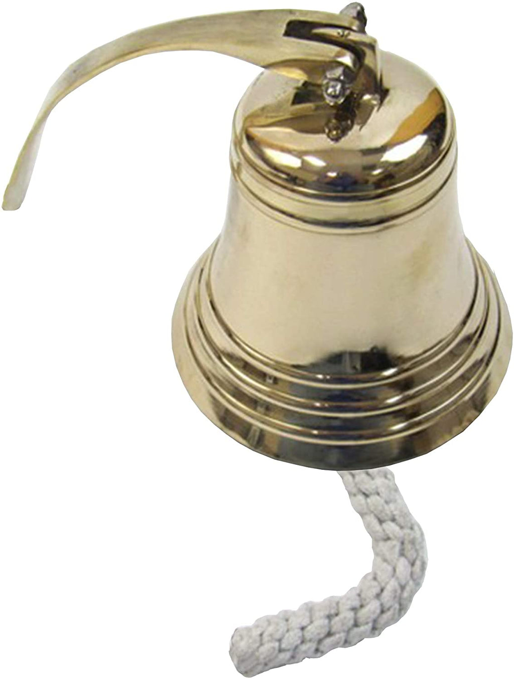 BR 18454 - Gold Finish Brass Ship Bell with Rope, 6"