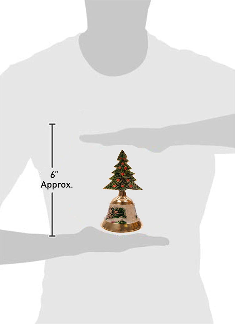 BR 31336 - Brass Christmas Tree Hand Bell, 6"