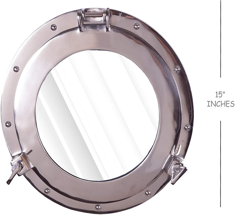 AL 48611M - Aluminum Chrome Finish Porthole Mirror 15"