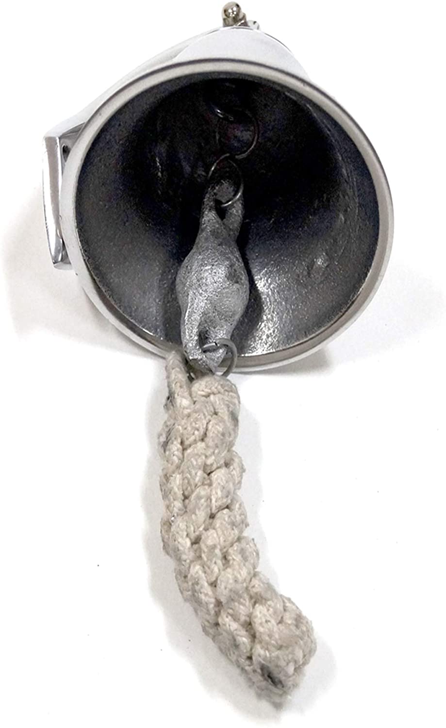 AL 1843R - Chrome Finish Aluminum Ship Bell with Rope, 4"