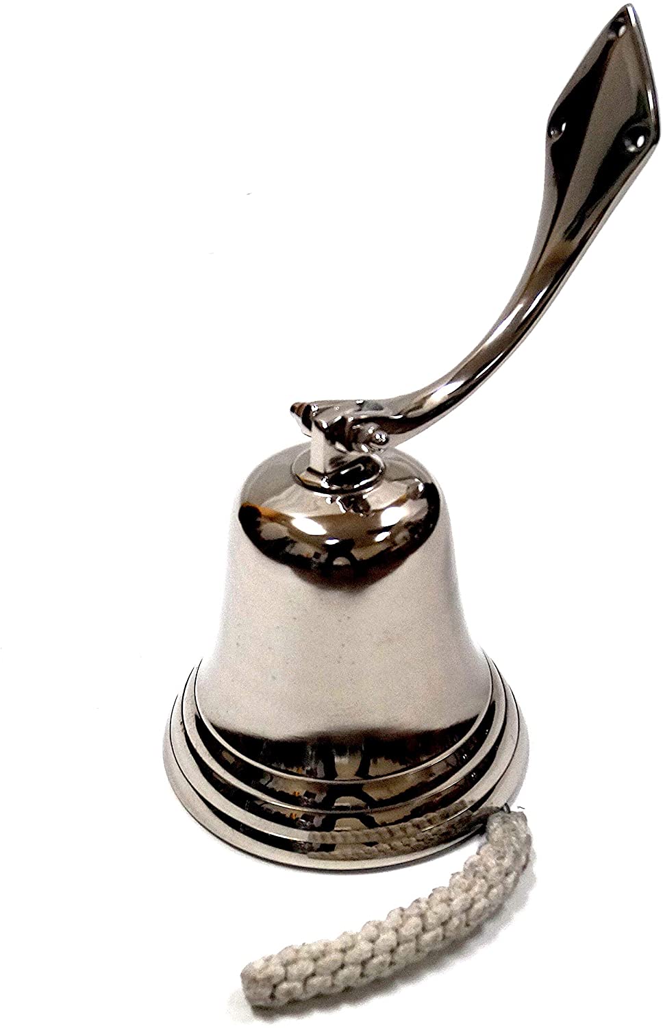 AL 1845 - Chrome Finish Aluminum Ship Bell with Chain, 7"