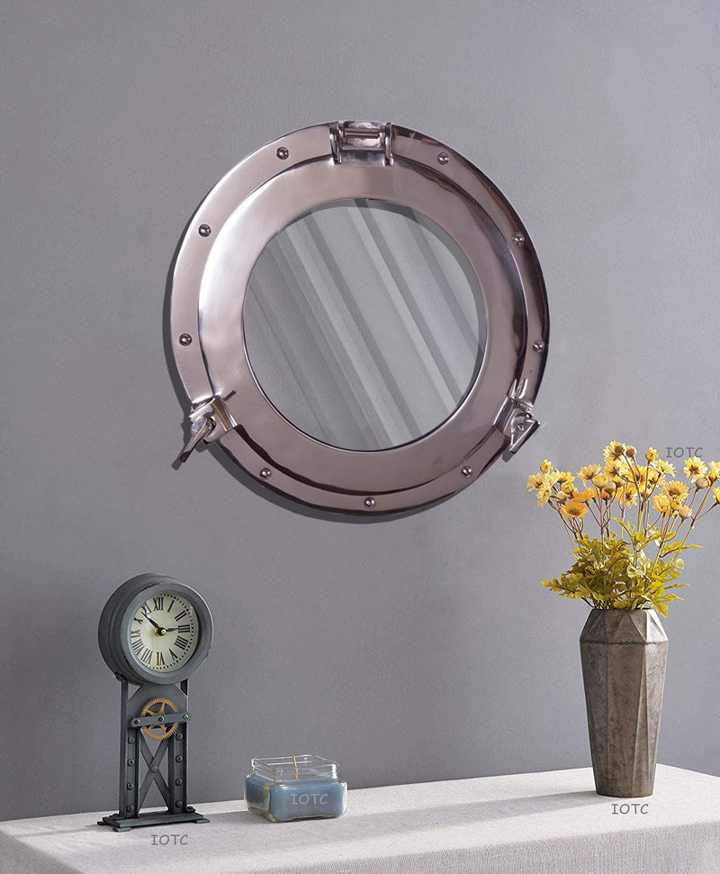 AL 48611M - Aluminum Chrome Finish Porthole Mirror 15"