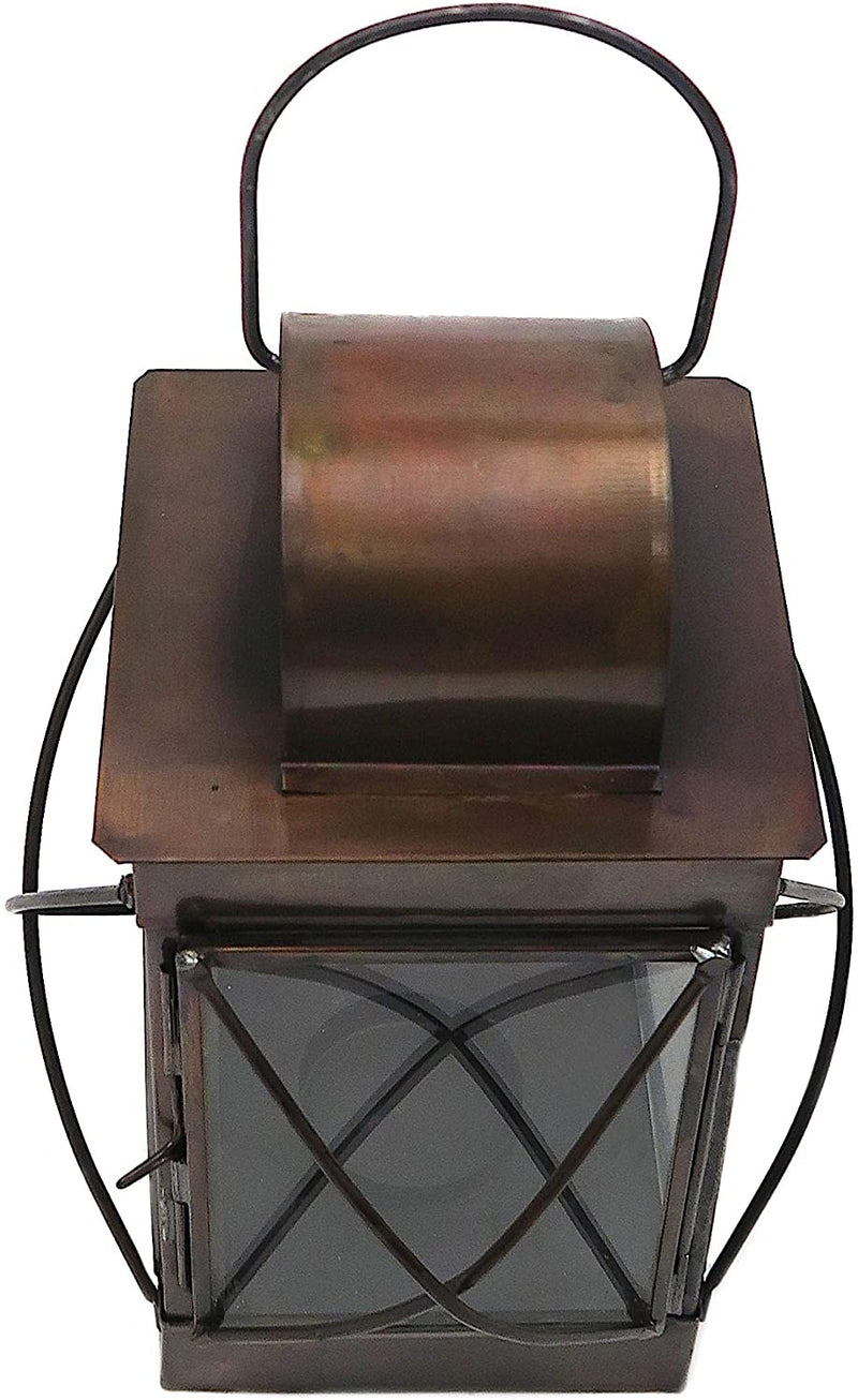 Iron Candle Lantern, 4 Side Glass