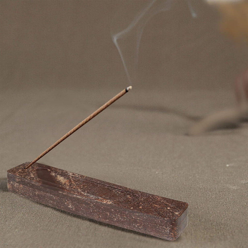 SS 1897 - Hand Carved Soapstone Incense Burner Box 10" Inches Storage Incense Holder