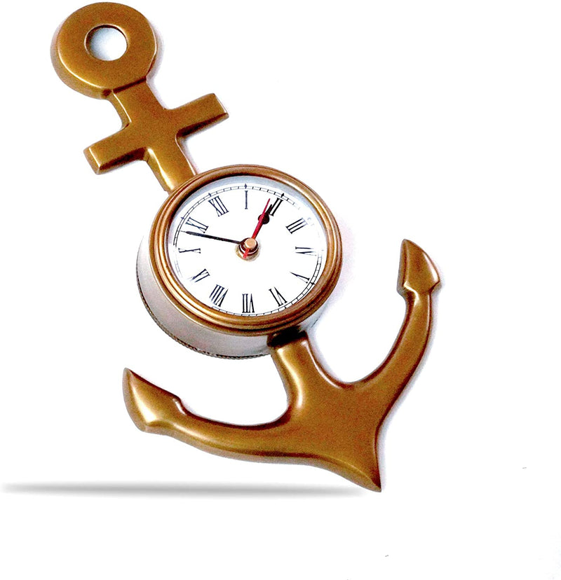 AL 48890 - Brass Anchor Wall Clock - Antique Finish