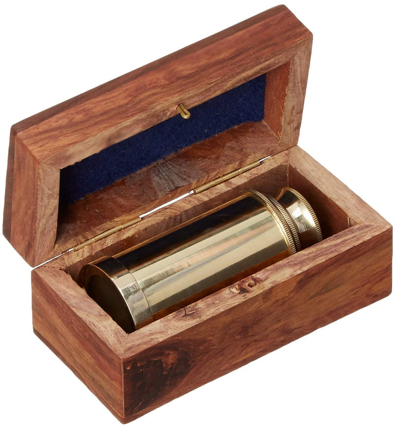 Pullout 6" Brass Telescope with Box